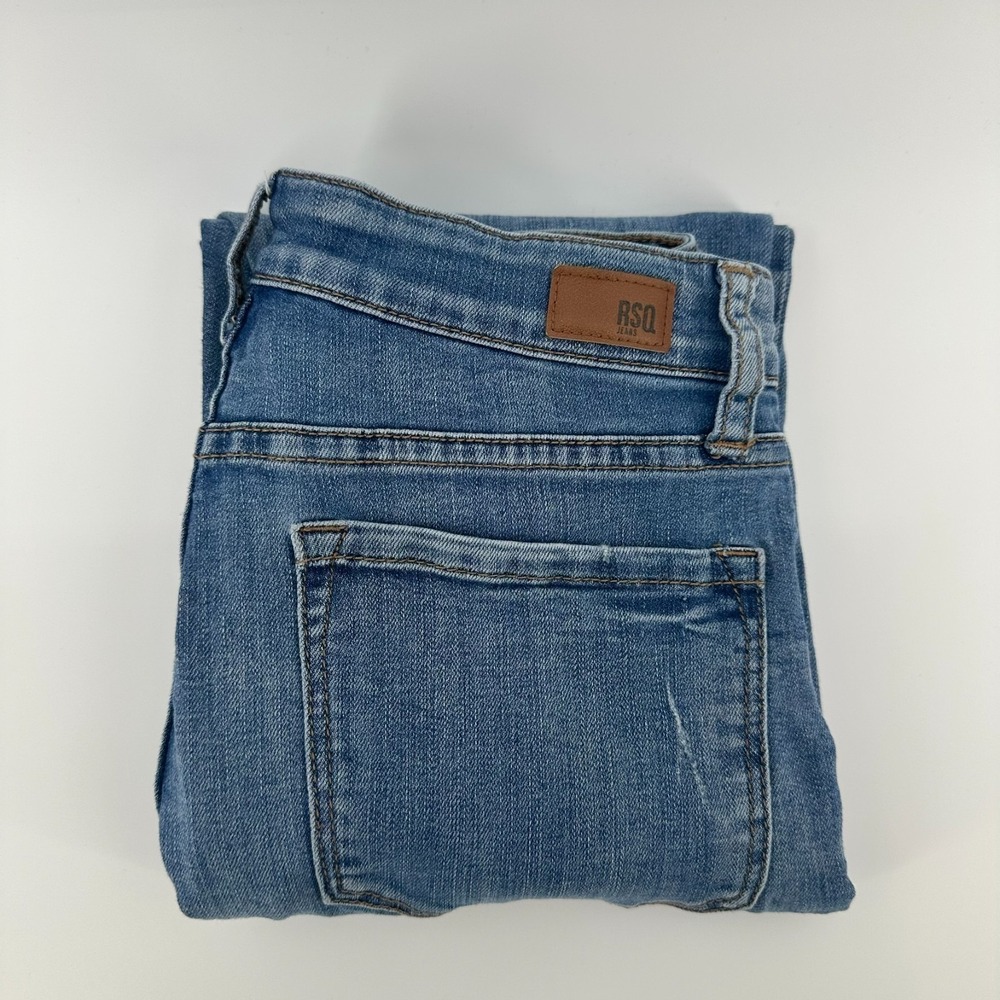 RSQ Jeans Womens 26 Blue Distressed Denim Vintage Mom Style Mid-Rise‎ Outdoor